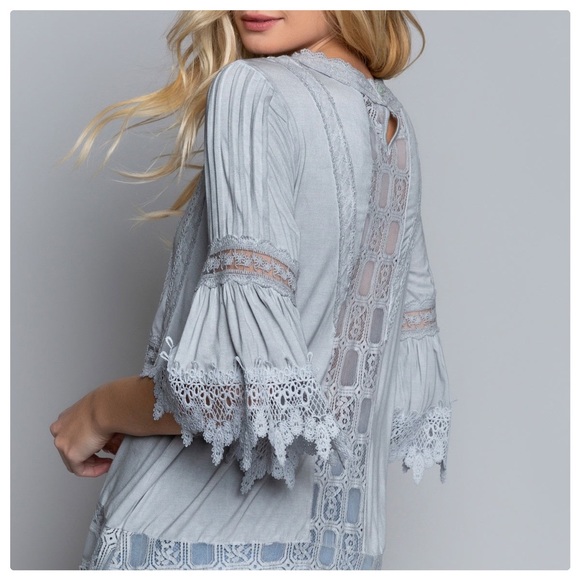 POL Victorian Windowpane Feminine Top - Picture 3 of 16